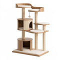 Kratzbaum 60 x 60 x 170 cm Holz Sisal Beige Natur mit Höhlen Liegeflächen