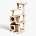 Katzenkratzbaum 60 x 50 x 170 cm Beige mit Sisal und Plüsch - Mehrstöckiger Spiel- und Ruheplatz