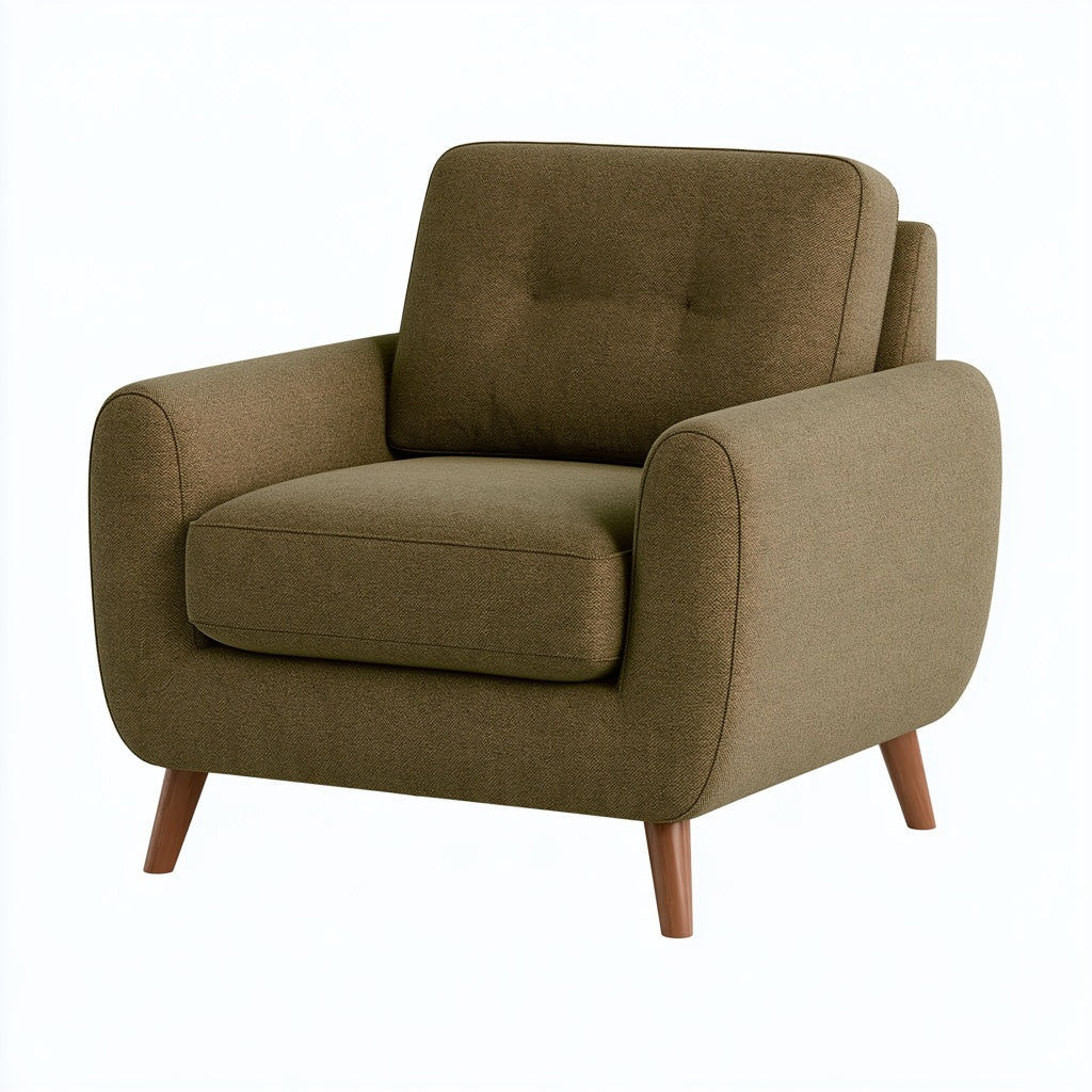 Sessel 90 x 85 x 88 cm Stoff Olivgrün Mid-Century mit Holzfüßen