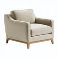 Sessel 88 x 82 x 86 cm aus Stoff in Beige mit Holzfüßen im modernen Stil