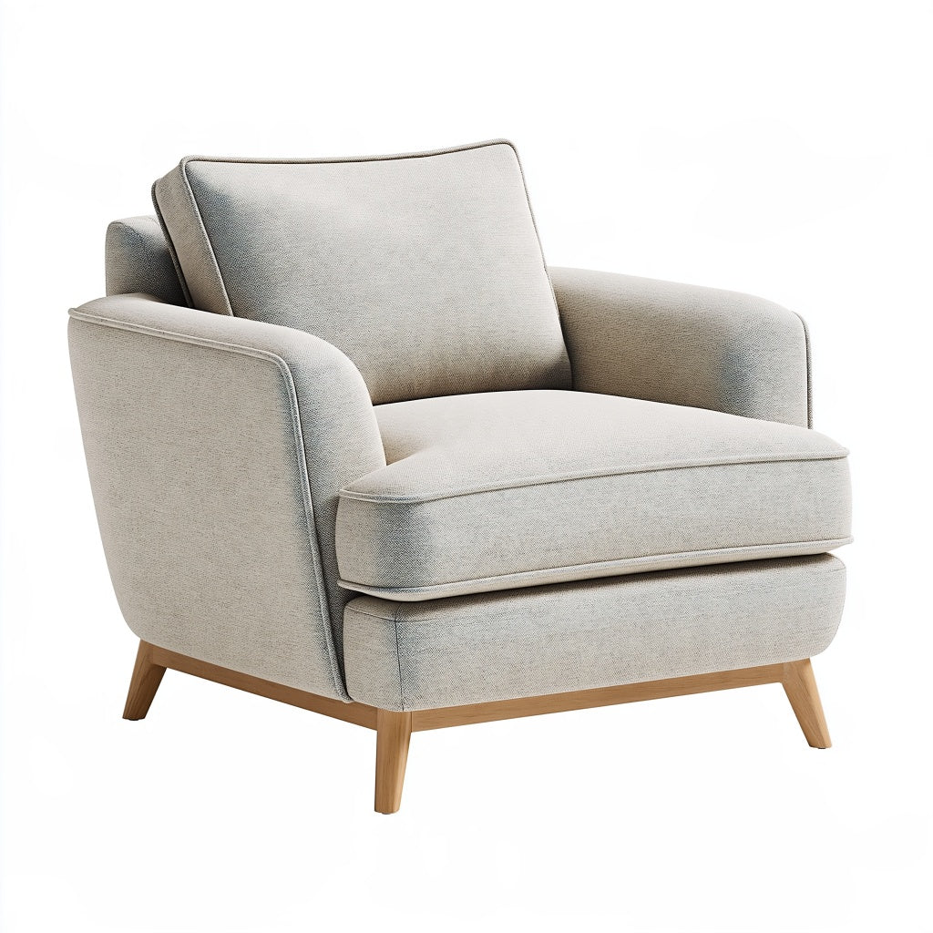 Sessel 90 x 85 x 88 cm Stoff Beige Holzfüße Wohnzimmer skandinavisch