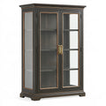Vitrine 100 x 45 x 190 cm aus Holz und Glas Schwarz Goldfarben klassisch