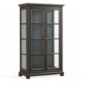 Vitrine 100 x 45 x 190 cm aus Holz und Glas Schwarz/Braun im klassischen Stil
