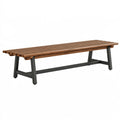 Gartenbank 180 x 40 x 45 cm Holz Braun Metall Schwarz - Sitzbank im Industrie-Stil für den Außenbereich