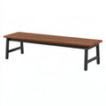 Gartenbank 180 x 45 x 45 cm Holz Braun mit Metallgestell Schwarz modern